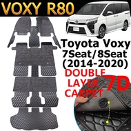 2Layers Carpet Toyota Voxy R80 Car Floor Mat (2014-2020) 7 Seater/8 Seater Karpet Lantai Kereta PU L