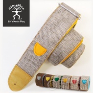 A aNueNue Linen Handmade Wool Felt Shoulder Strap Bird Guitar Bass Ukulele Bright Orange