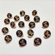 100 pcs Black and White Butterfly Pattern Shirt Buttons Size 11 mm