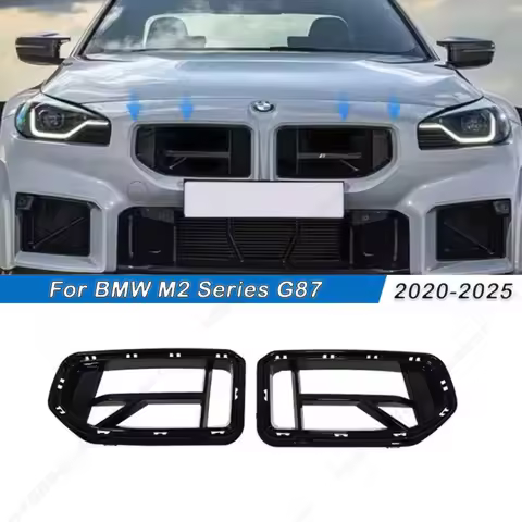 For BMW M2 Series G87 2020-2025 CS Style Racing Grills Front Bumper Air Vent Cover Trim Foglamp Mesh