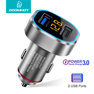 DoomHot Car Charger Car Plug Adapter 5.4A Dual USB Quick Charge QC3.0 + 2.4A Mini Fast Charging Dual