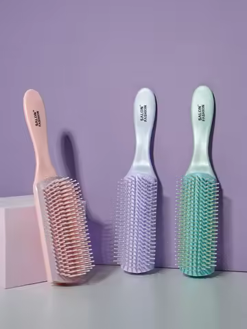 Denman Brush Hair Detangling 9-Rows Hair Brush Detangler Hairbrush Scalp Massager Straight Curly Wet