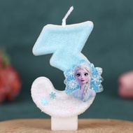AKML Cartoon Princess Elsa Number 0-9 Birthday Candle Cake Party Candle Number Wax 1029