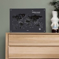 世界地圖-訂製磁吸系列海報-夜幕黑(客製化禮物)-IKEA留言板款