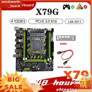 X79G Motherboard+ Cable+Bezel LGA2011 4XDDR3 RECC Slot M.2 NVME PCI-E X16 6XUSB2.0 SATA3.0 Server Ga