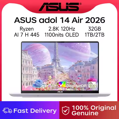 2026 ASUS AdolBook 14 Air Laptop AI7 H 445 32GB 1TB/2TB 2.8K 120Hz 1100nits OLED AI Ultra-Slim Noteb