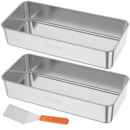 Set of 2 Bread Tin Stainless Steel Easy Release Loaf Tin Cake Loaf Pan for Baking Roasting SHOPSBC67