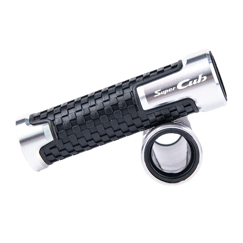 Motorcycle Handlebar Grips CNC Aluminum Rubber Hand Thruster Grips For Honda Super CUB C70 90 110 C1