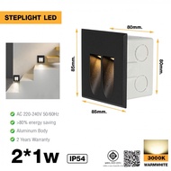 LOCAL789 EILON Stair Lamp 2x1W Warm Light Model Tl-703/BK Black Shop