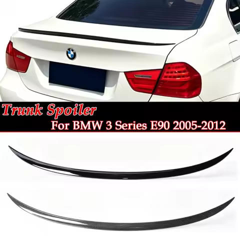 For BMW 3 Series E90 M3 Style Wing Lip 2005-2012 Carbon Fiber Rear Bumper Trunk Spoiler Boot Lid 325