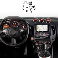 For Nissan 370Z Z34 2009-up Carbon Fiber Car Interior Decal Auto Steer Wheel Lift Switch Air Outlet 