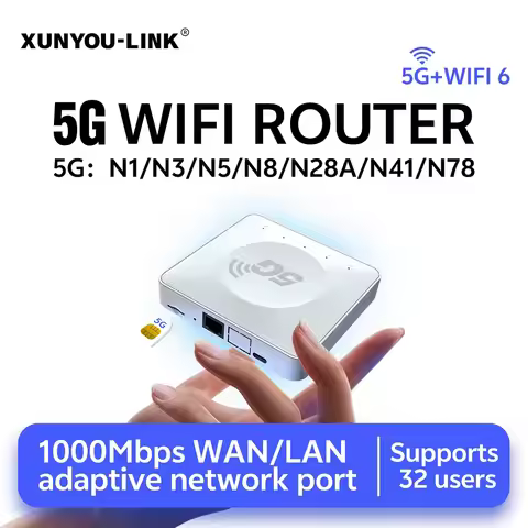 XUNYOU-LINK Redcap 5G WiFi Router Gigabit Ethernet Port High Speed Wireless Router Mobile WiFi Hotsp