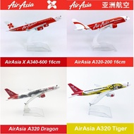 AirAsia X A340 AirAsia A320 Dragon Plane 16cm Alloy Metal Plane Model Toys