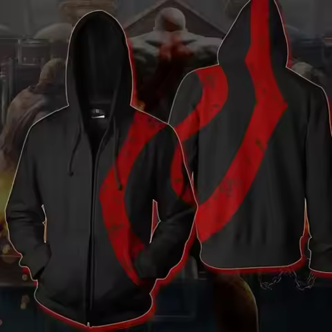 wiwiwi 123Game God of War Hoodies Kratos Pullover Ares Cosplay Hooded Zeus 3D Printing Hoody Sweatsh
