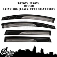 Toyota Innova 2015-2021 Rain Guard Window Visor (Black with Silvernet)