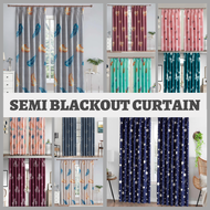 Curtain Cangkuk Hook Type Modern Langsir Tingkap Tirai Bilik Semi Blackout Door Curtain Window Ready Stock