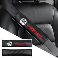 1pcs Embroidery Car Logo Shoulder Pads Carbon Leather Seat Belt Protect Cover for VW Volkswagen Jetta MK5 Golf 5 6 7th generation GTI VW-GTI