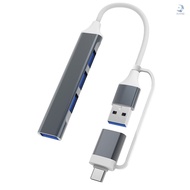 Type C to USB 3.0 Hub 4 Ports 4-in-1 Docking Station Ultra Slim USB Splitter Plug and Play Compatible with MacBook Pro/Air Surface Pro PS4 XPS PC Flash Drive