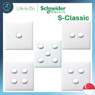 【SG LBHH】SCHNEIDER S-Classic Switches/1 Gang/2 Gang/3Gang/4Gang/1Way/2Way/3Way/4Way Switches