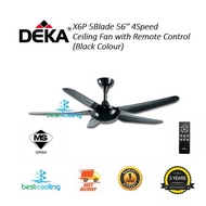 DEKA ( X6P ) 5 BLADE 56'' CEILING FAN WITH remote control 4 SPEED BLACK COLOR (Remark:1 order Maxima