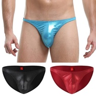 Mens Briefs S~XL Thong Underpants Underwear Bikini Clubwear Leather Pouch