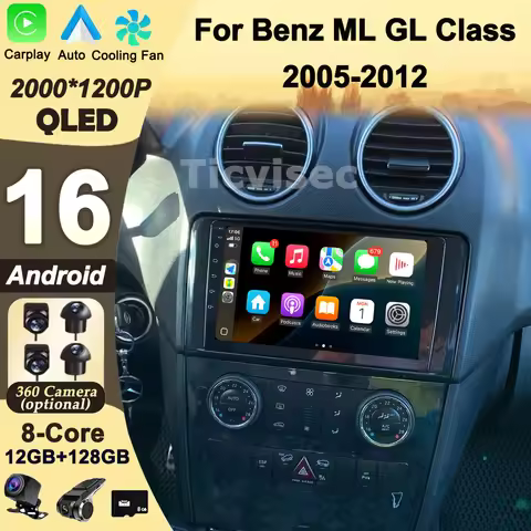 Android 16 Car Radio 4G+WIFI Carplay For Mercedes Benz ML GL W164 ML350 ML500 GL320 X164 ML280 GL350