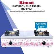 Kompor Gas Rinnai Ri-712Af Kompor Gas 2 Tungku Jumbo Stenlies Steel -