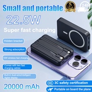 [Ready stock & 3C] Magnetic power bank with stand and magnetically rechargeable 20000mAh power bank,