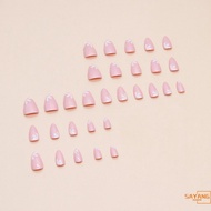 Pink Cat Eyes Almond Press on Nails Sweet & Charming Reusable False Nails for Women and Girl Nail Sa