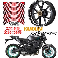 YAMAHA MT-09 Reflactive Sticker 17Inch Wheel Hub Waterproof Decal Motocycle Inner Ring Beautifle Durable Rim Applique MT-09 Sports Streetcar