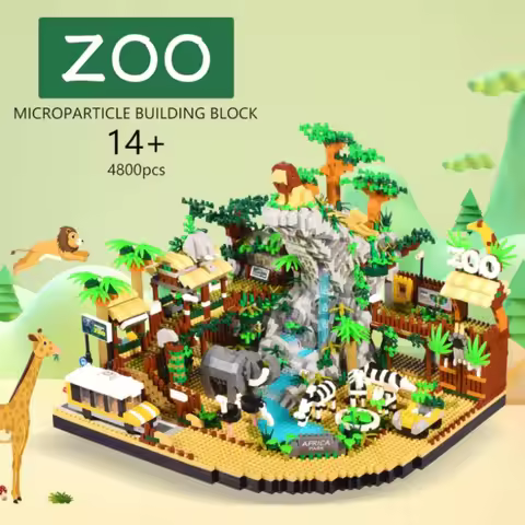 Zoo Building Miniature Building Block Set - 4,800 pieces, Zoo Mini building block model Set toys