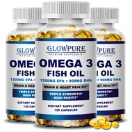 Fish Oil OMEGA-3 for Brain Cognitive Function and Memory, Heart, Joint Health - Rich In DHA And EPA