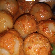 Cilok tetelan/gajih cilok rangu veined peanut seasoning, cheese meatballs