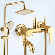 All Copper Rain Shower Set European Retro Bathroom Shower Full Set With Shower Head Nixianjia
