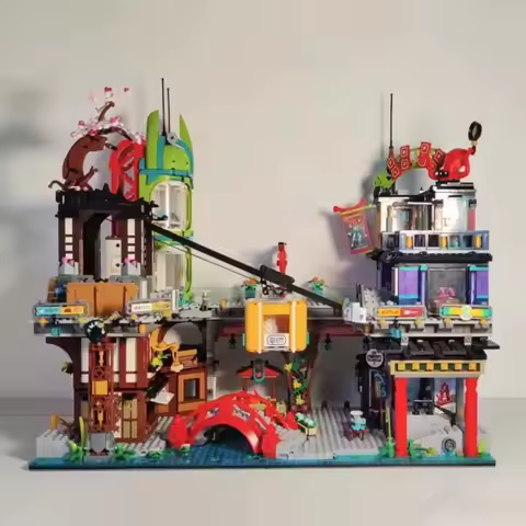 In Stock 6163 PCS With Figures Compatible 71799 City Markets City Gardens Building Blocks Bricks Toy