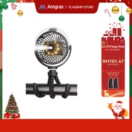 Amgras Stroller Baby Portable Mini Fan Rechargeable 9 Leds/Ultra Quiet/Flexible Tripod/55 Hours (600