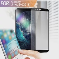 Xmart for 三星 Samsung Galaxy J4+ /J6+ 共用 防指紋霧面滿版玻璃保護貼黑