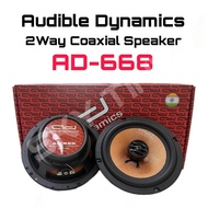 AUDIBLE DYNAMICS AD668 6.5" 2 WAY COAXIAL SPEAKER 4 OHM