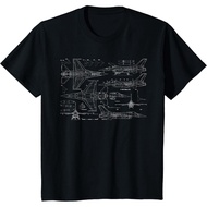 Children's T-Shirt F16 Jet Aircraft Fighter Jet Blueprint Design T-Shirt