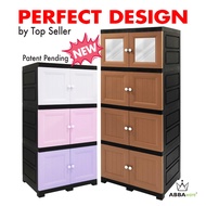 Abbaware Wardrobe Wooden design / Almari Baju/ Storage Cabinet/ Drawer Cabinet