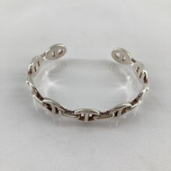 HERMES Chaine d'Ancre Enchainée 手鐲，9 個鏈節，ST 碼，Ag925/21.2g，銀色
