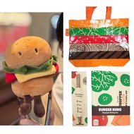 Burger King whopper burger plushie soft stuff toy / L49 x B12 x H34cm whopper tote bag /12.5 x 17.5 