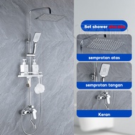 REAIM Shower Set 4 Fungsi Panas-Dingin Dengan Faucet Keran Shower Set Stainless Shower Tiang Set