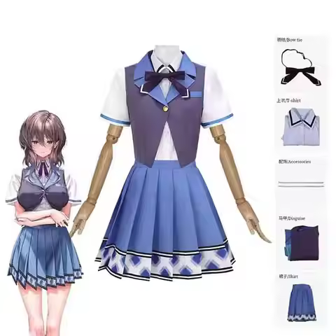 Anime Game Yanagi Cosplay Galgame Sweet Girlfriend 2 Costume Japanese JK School Uniform Y2K Blue Ves
