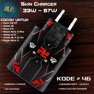 Skin Charger poco X3 GT, poco F4, Redmi note 11 Pro 67W Turbo Charge Code 46-50 Motifs Can Be Custom