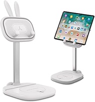 OATSBASF Cute Bunny Tablet Stand for Desk, Adjustable Height Tablet Stand Holder Dock Compatible wit