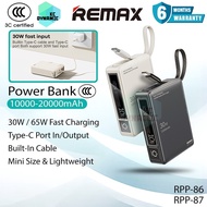 【3C Certified】Remax RPP-86 10000mAh Powerbank 30W Fast Charging Power Bank Mini Remax RPP-87 20000mA