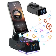 ที่วางโทรศัพท์มือถือก้านโลหะทนทานลำโพงบลูทูธที่วางโทรศัพท์ Led หลากสีแท่นวางโทรศัพท์พร้อมโทรศัพท์นาฬ