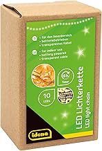 Idena 8582065 - Catena luminosa a LED con 10 LED in Bianco Caldo, con funzione Timer 6 ore, a batter