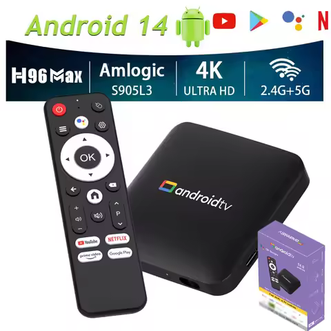 Android TV Box H96 MAX S905L3 TV Box 4K Video Decording Set Top Box Google Voice Assistant Home Medi